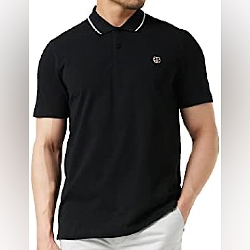 TED BAKER CAMDN Black Short Sleeve Polo Shirt